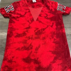 PINK Victoria's Secret Red Tie-Dye Tee